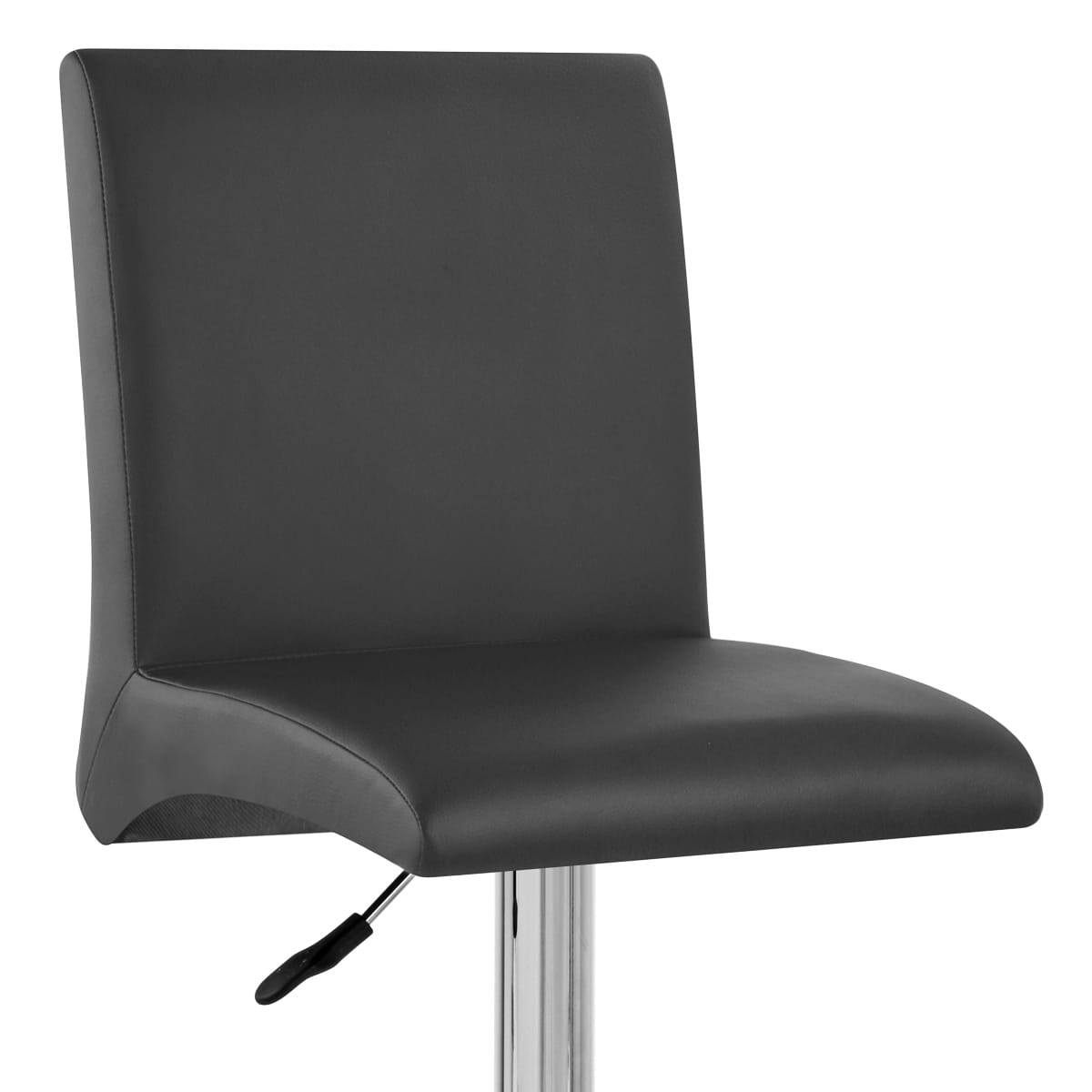 Sgabello Ecopelle Cromato - Deluxe High Back Nero