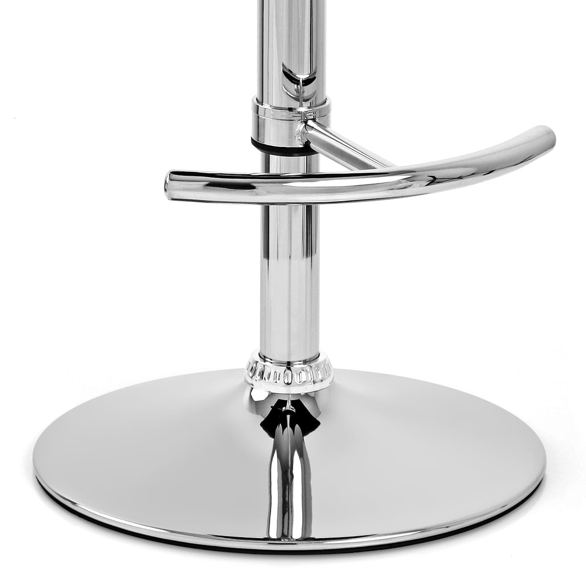Sgabello Ecopelle Cromato - Deluxe High Back Grigio