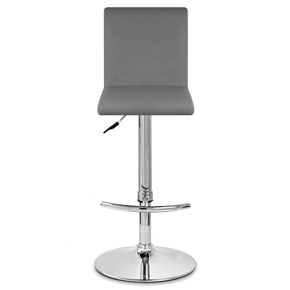 Sgabello Ecopelle Cromato - Deluxe High Back Grigio