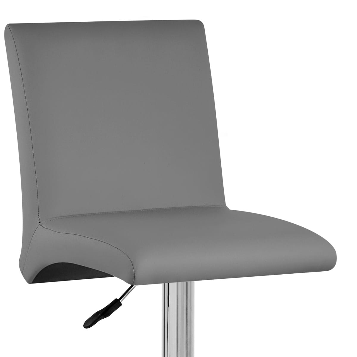 Sgabello Ecopelle Cromato - Deluxe High Back Grigio