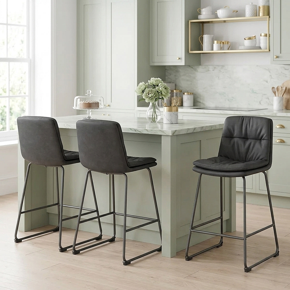 Sgabello Ecopelle - Devine Grigio scuro