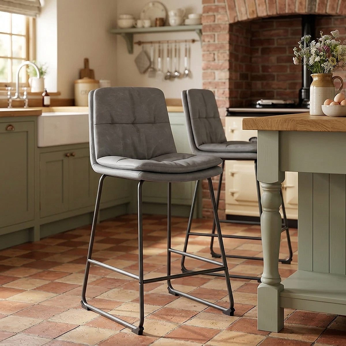 Sgabello Ecopelle - Devine Grigio