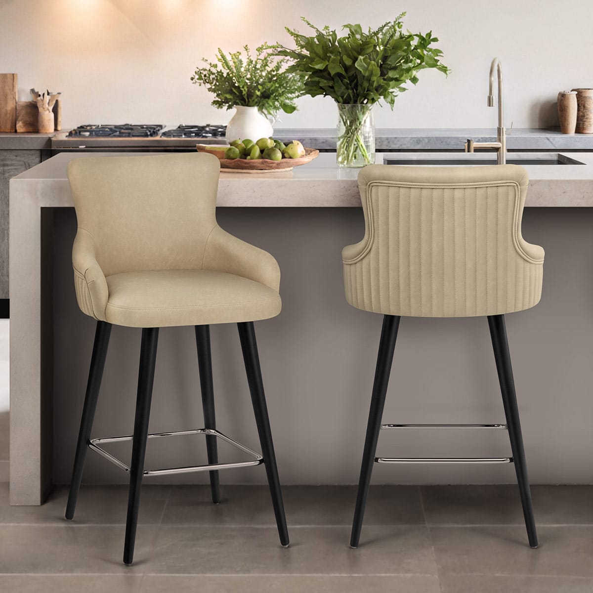 Sgabello Ecopelle - Diablo Crema