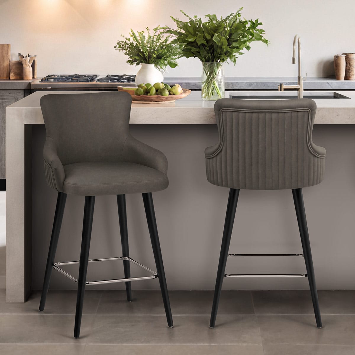 Sgabello Ecopelle - Diablo Grigio