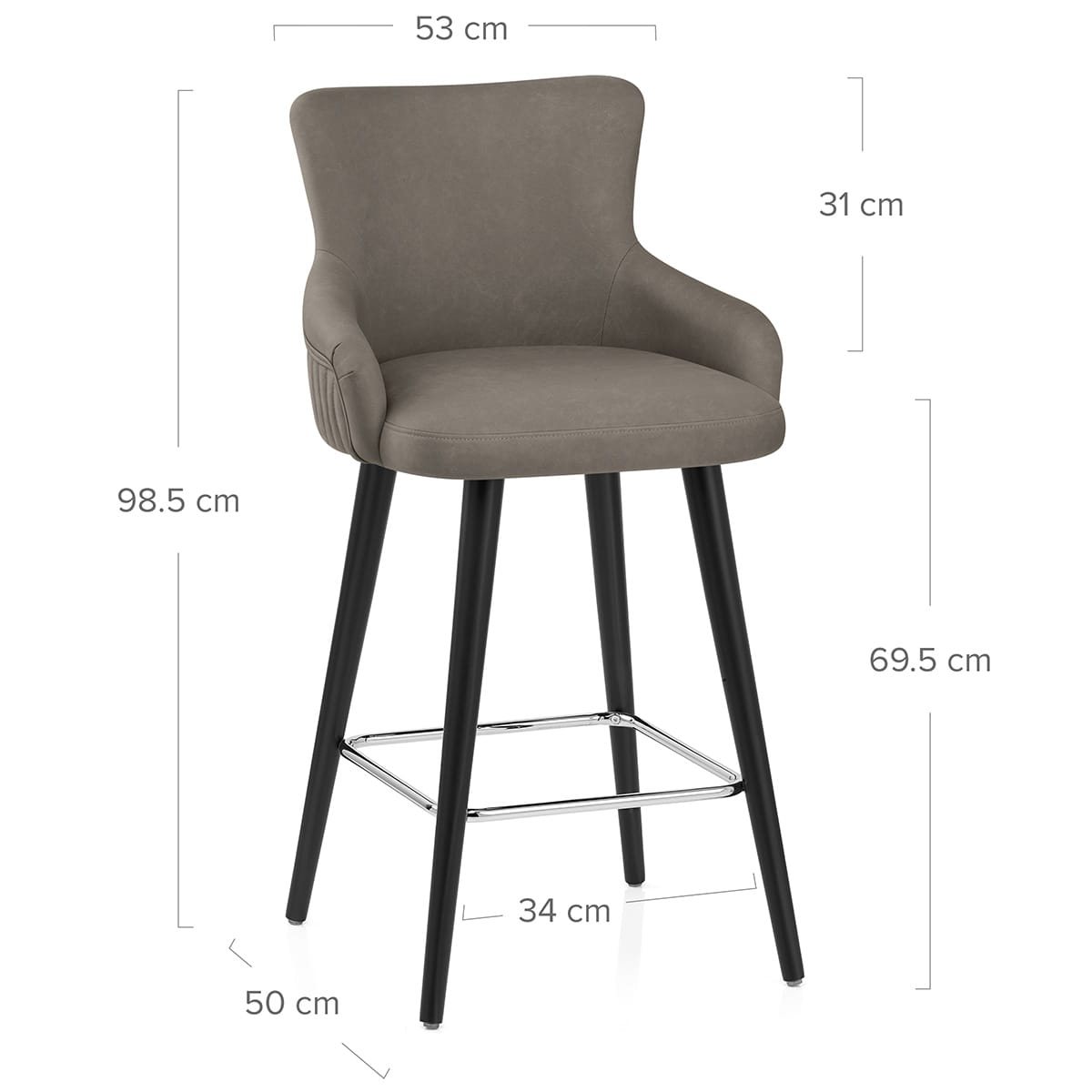 Sgabello Ecopelle - Diablo Grigio
