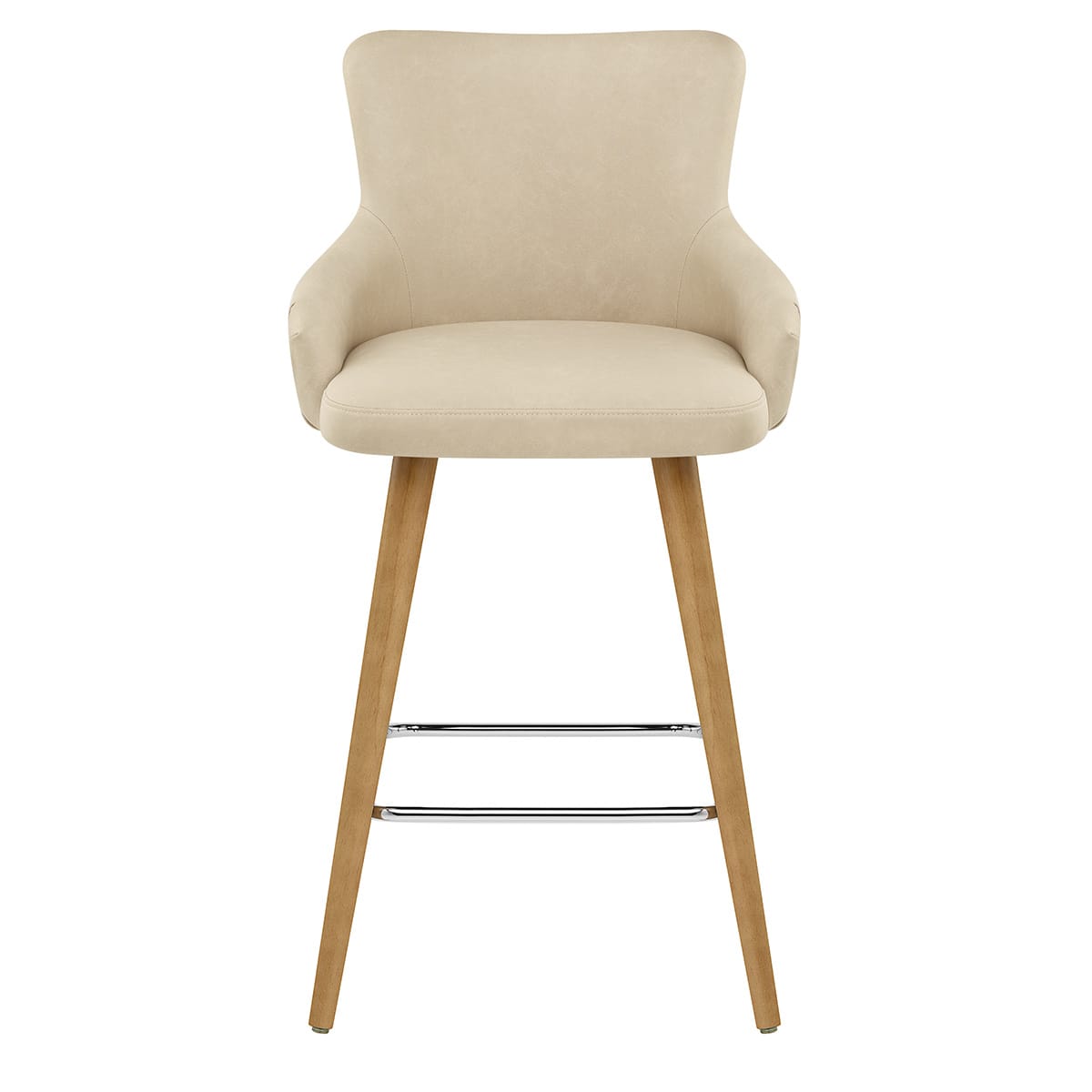 Sgabello Ecopelle - Diablo Legno Crema