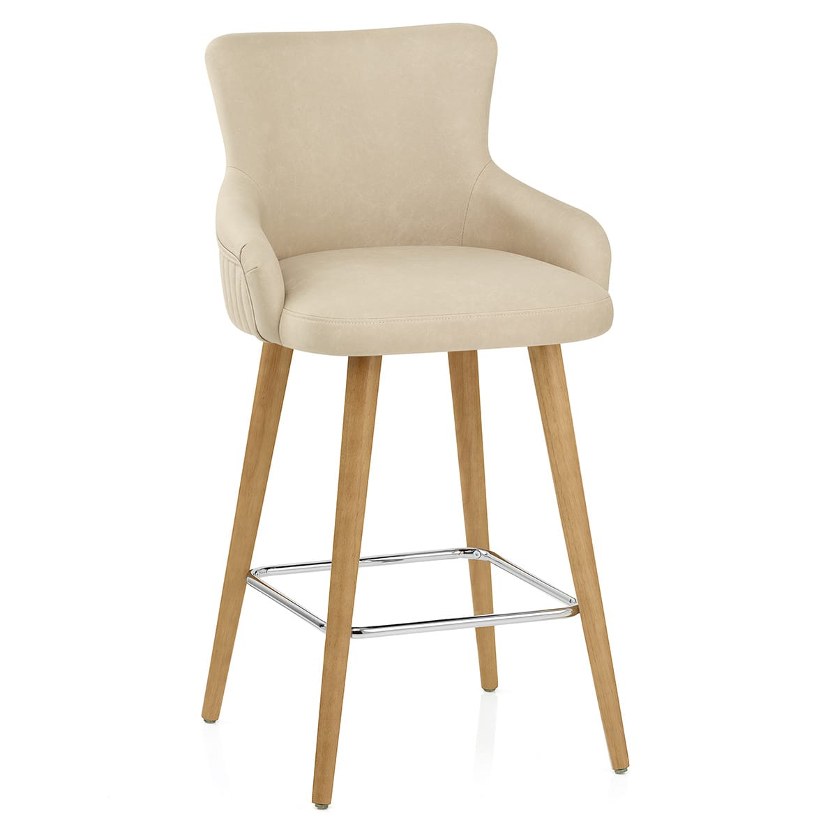 Sgabello Ecopelle - Diablo Legno Crema