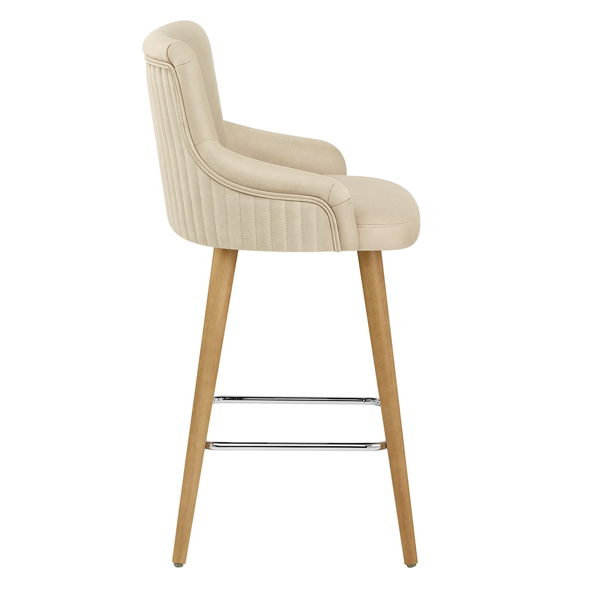 Sgabello Ecopelle - Diablo Legno Crema