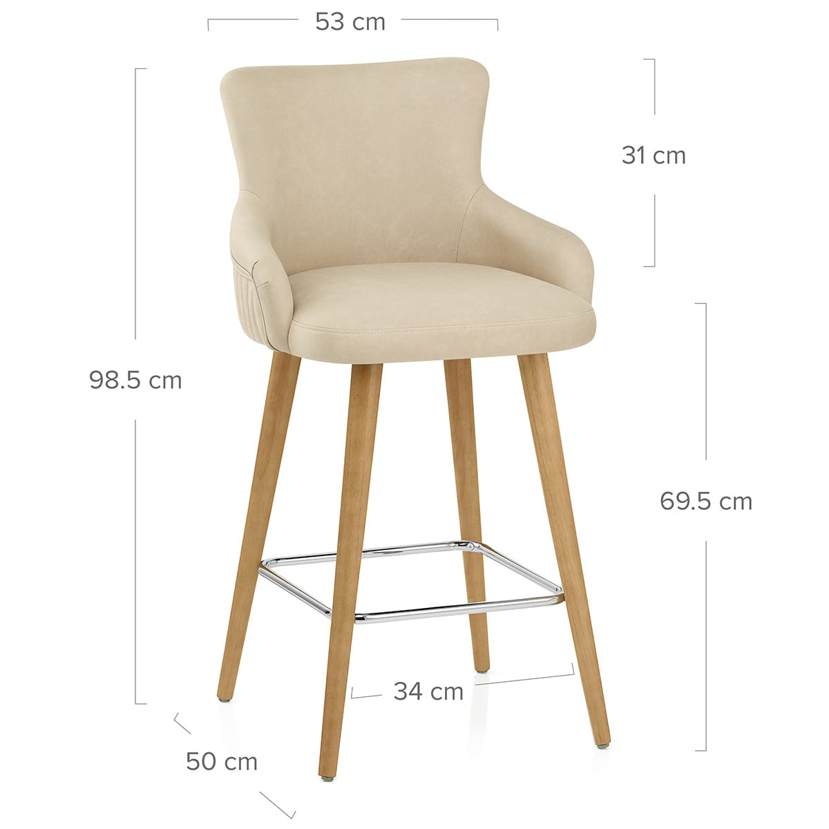 Sgabello Ecopelle - Diablo Legno Crema