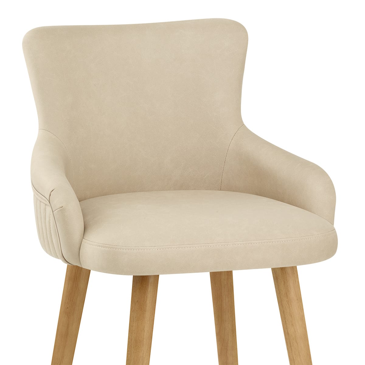 Sgabello Ecopelle - Diablo Legno Crema