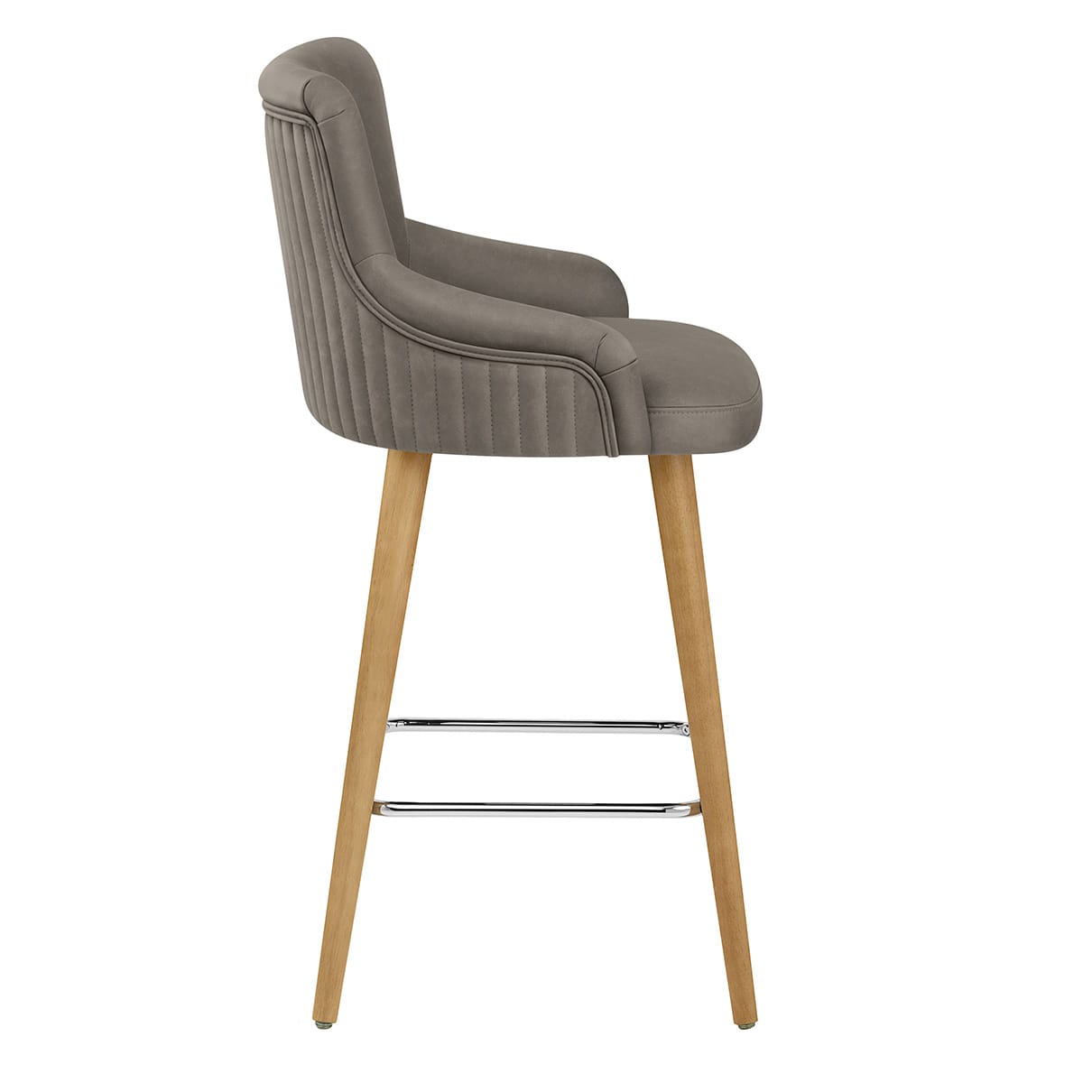 Sgabello Ecopelle - Diablo Legno Grigio