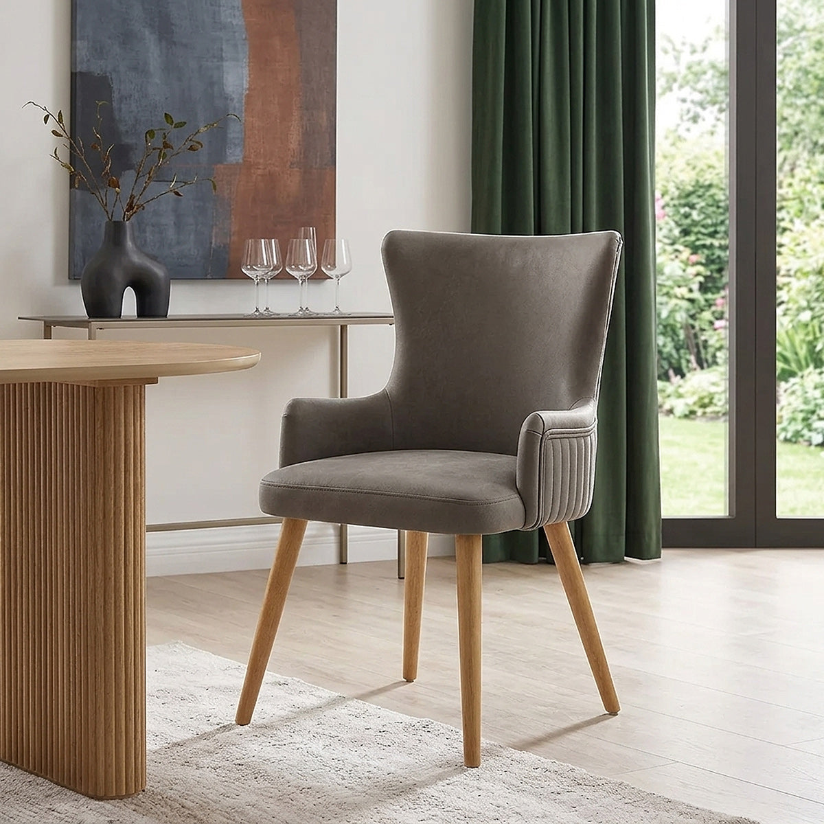 Sedia Ecopelle Legno - Diablo Grigio
