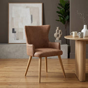 Sedia Ecopelle Legno - Diablo Marrone