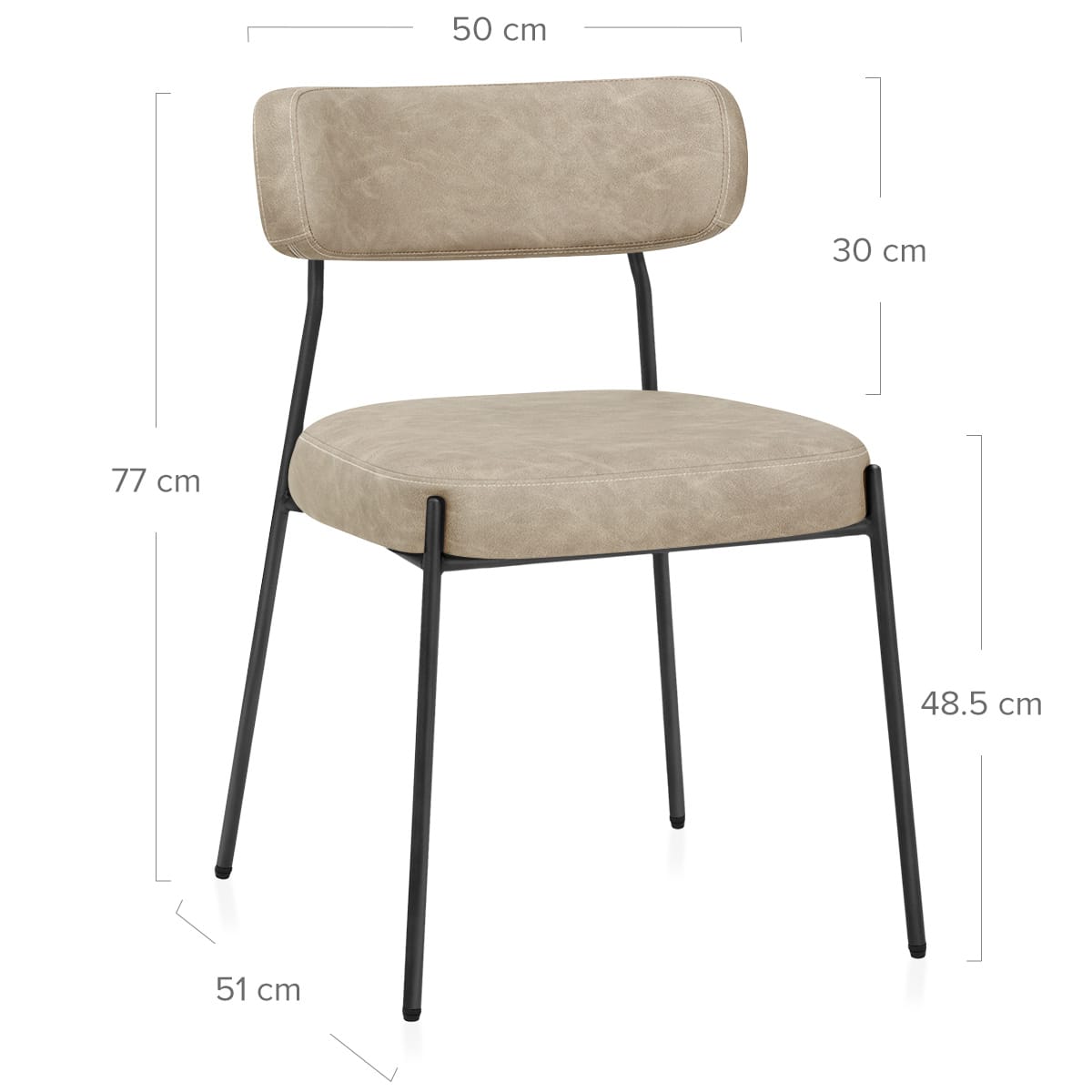 Sedia da pranzo Ecopelle - Diana Beige
