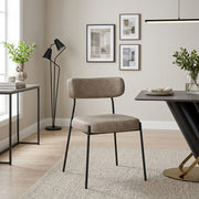 Sedia da pranzo Ecopelle - Diana Beige