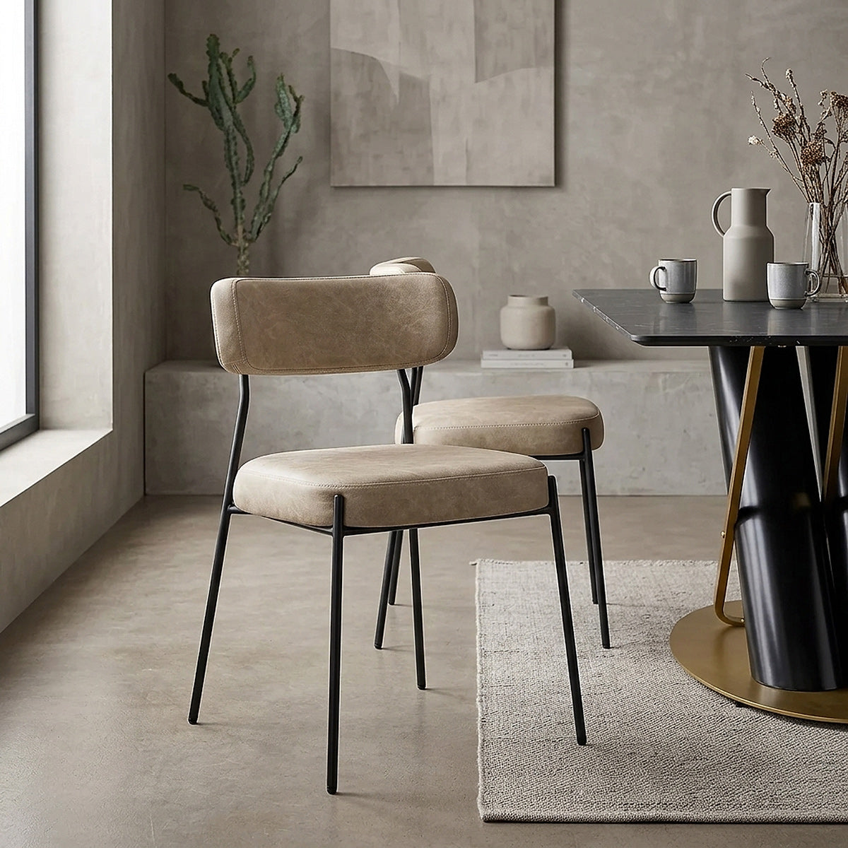 Sedia da pranzo Ecopelle - Diana Beige