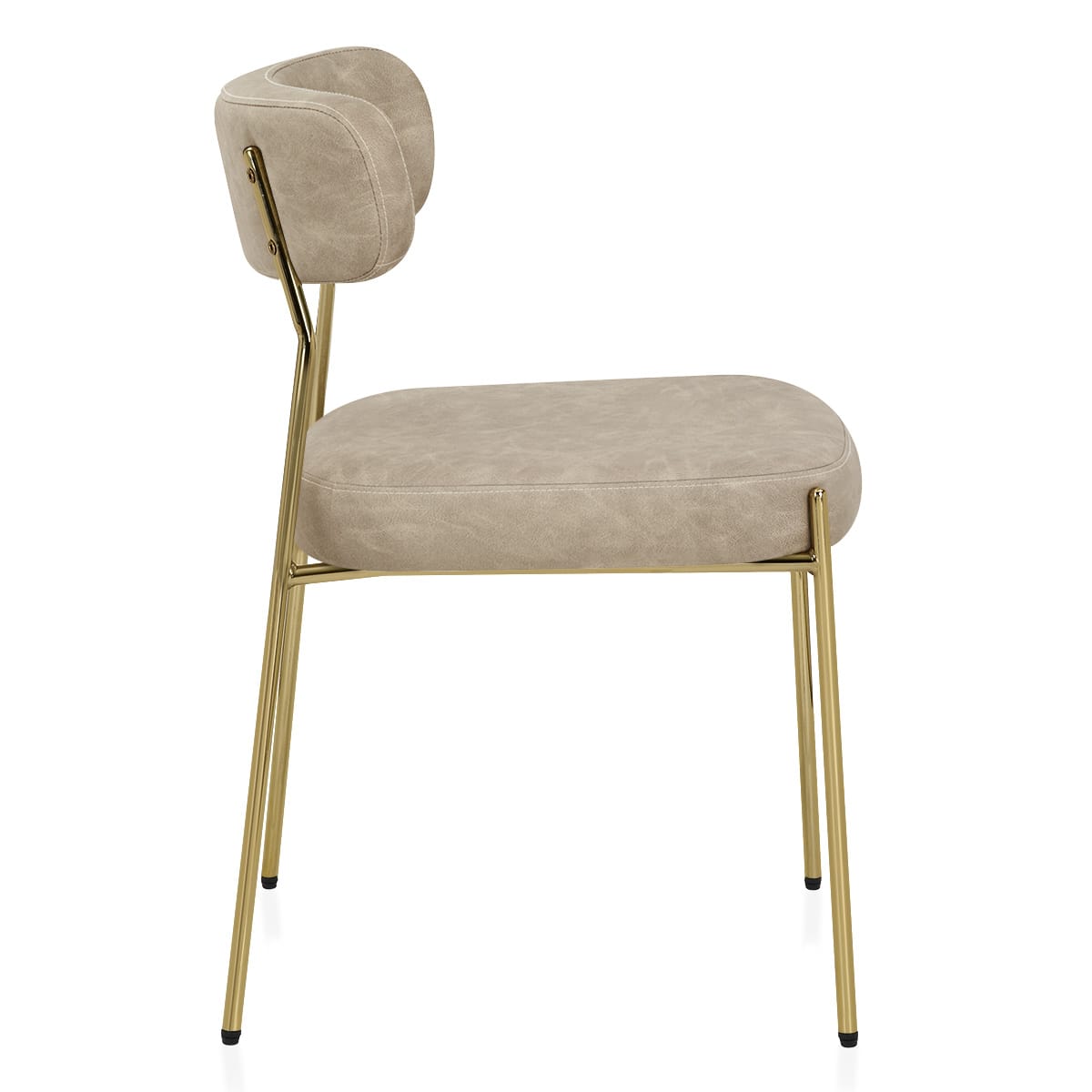 Sedia Ecopelle dorate - Diana Beige