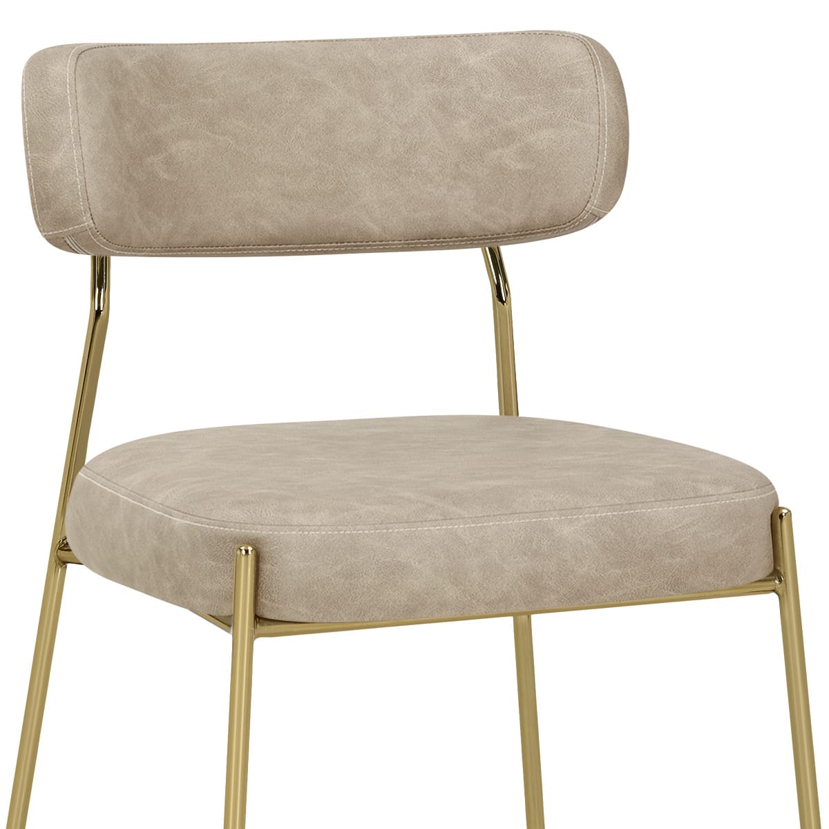 Sedia Ecopelle dorate - Diana Beige