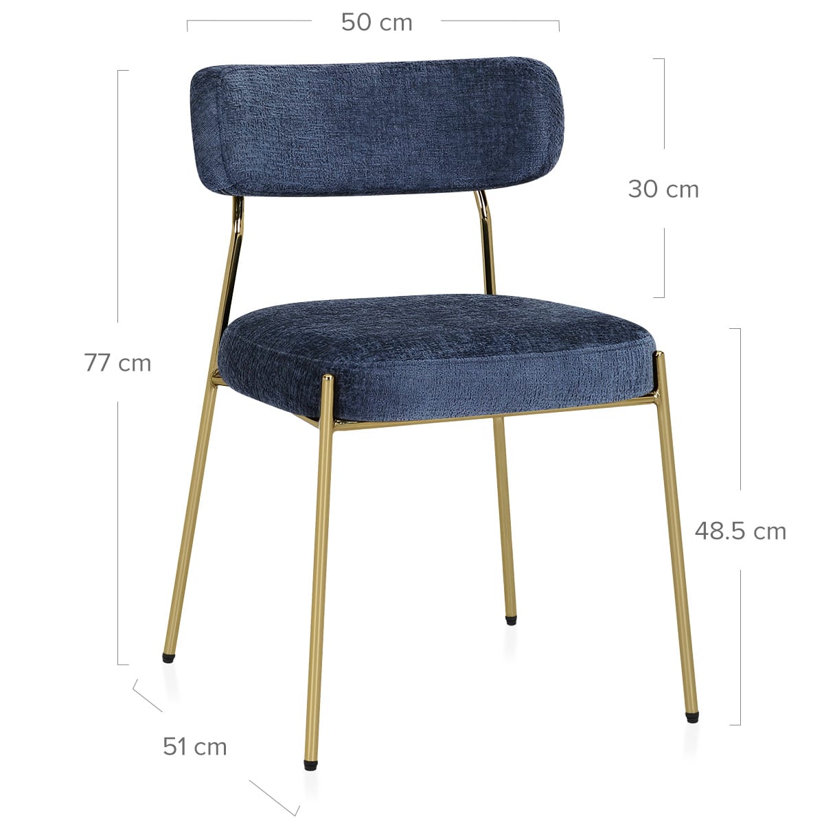 Sedia Stoffa dorate - Diana Blu