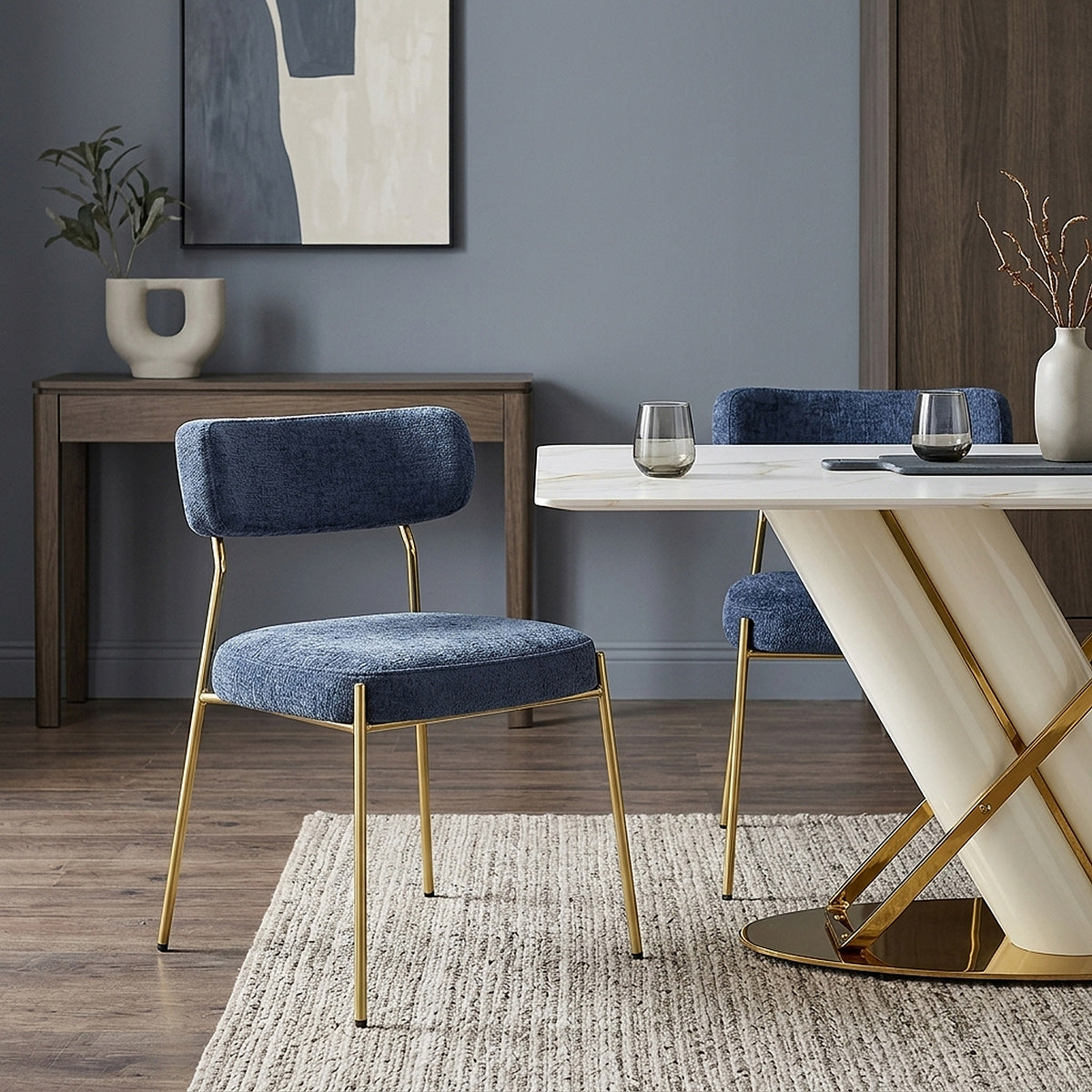 Sedia Stoffa dorate - Diana Blu
