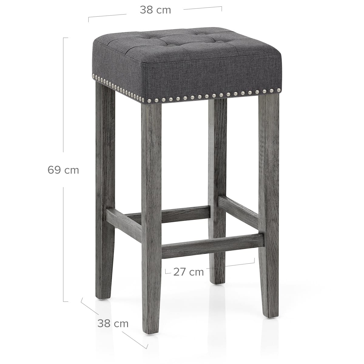 Sgabello Tessuto Legno - Dove Grigio scuro