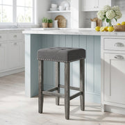 Sgabello Tessuto Legno - Dove Grigio scuro