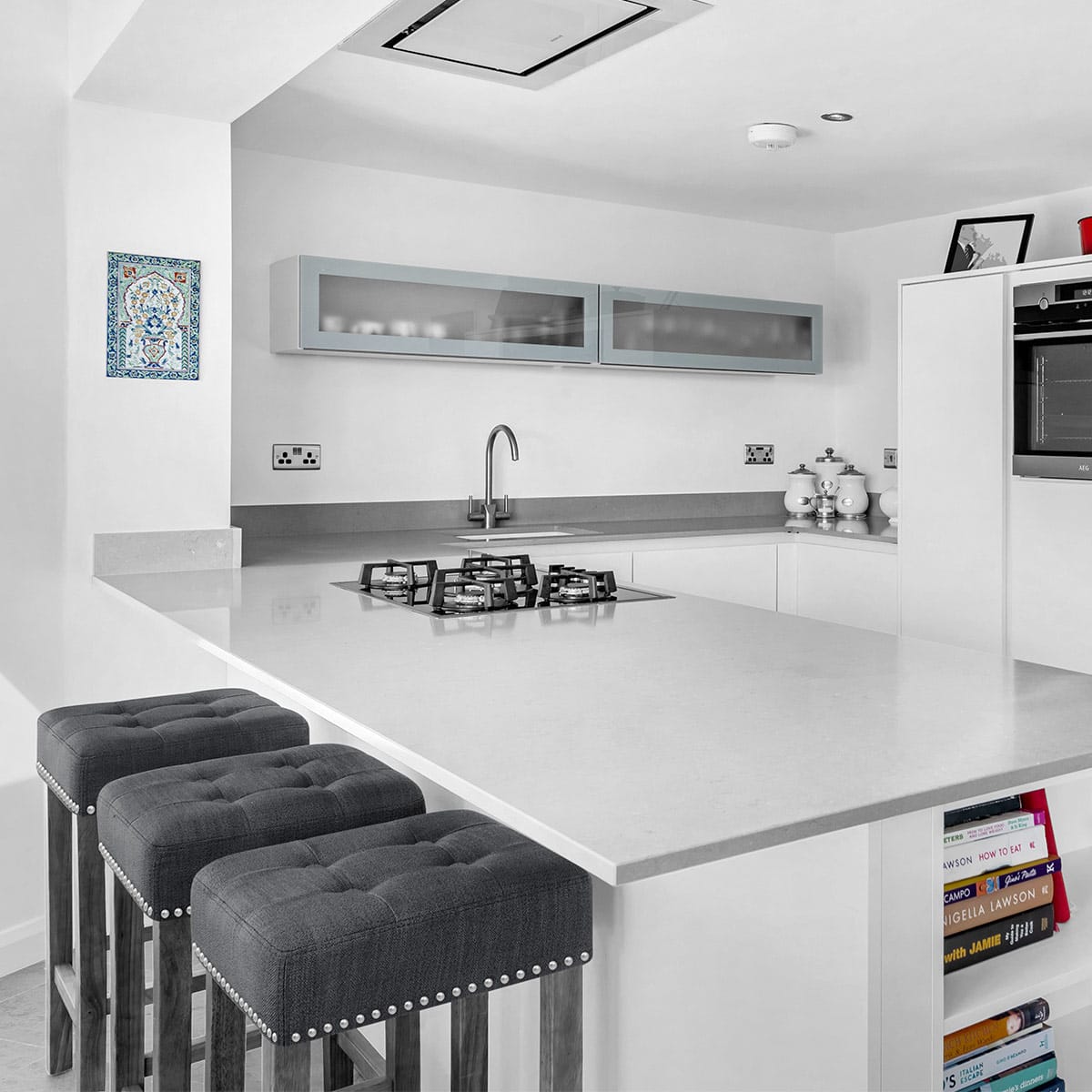 Sgabello Tessuto Legno - Dove Grigio scuro