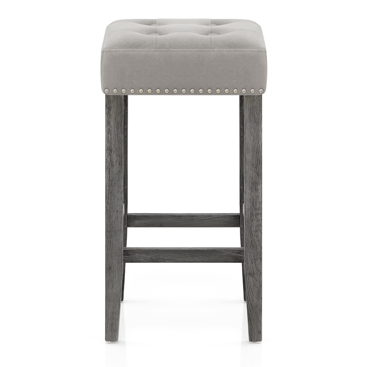 Sgabello Velluto Legno - Dove Grigio