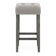 Sgabello Velluto Legno - Dove Grigio