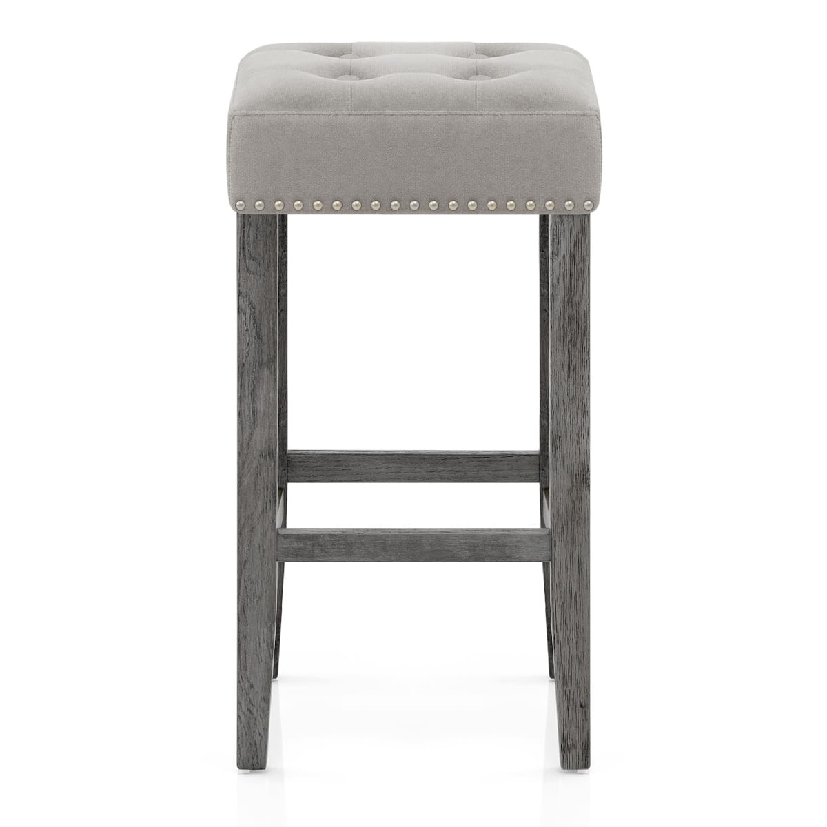 Sgabello Velluto Legno - Dove Grigio