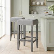 Sgabello Tessuto Legno - Dove Grigio
