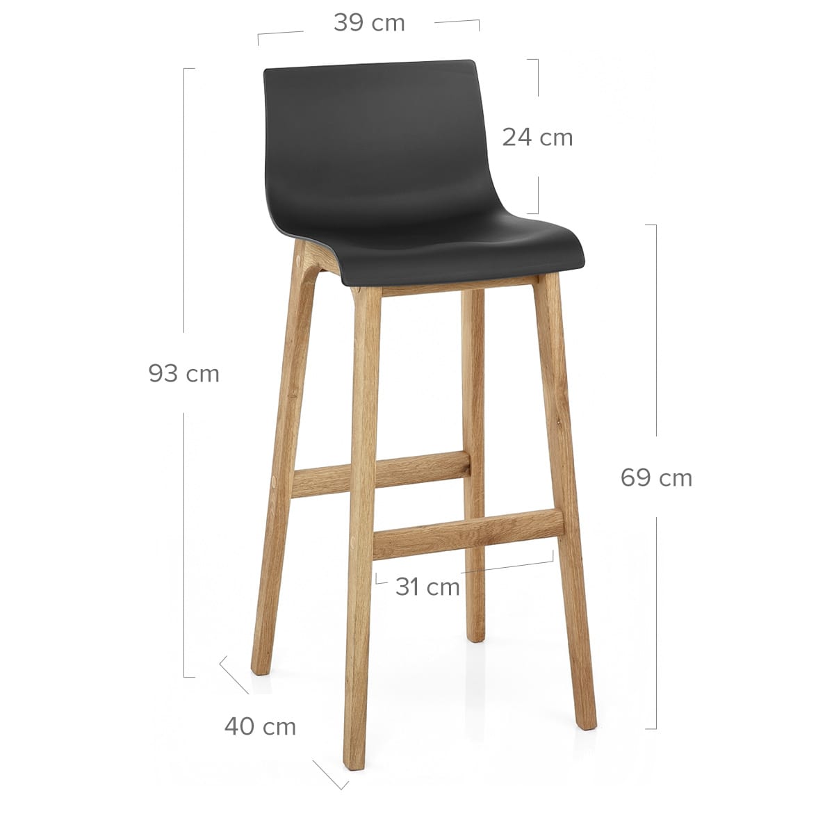 Sgabello Resina Legno - Drift ABS Nero