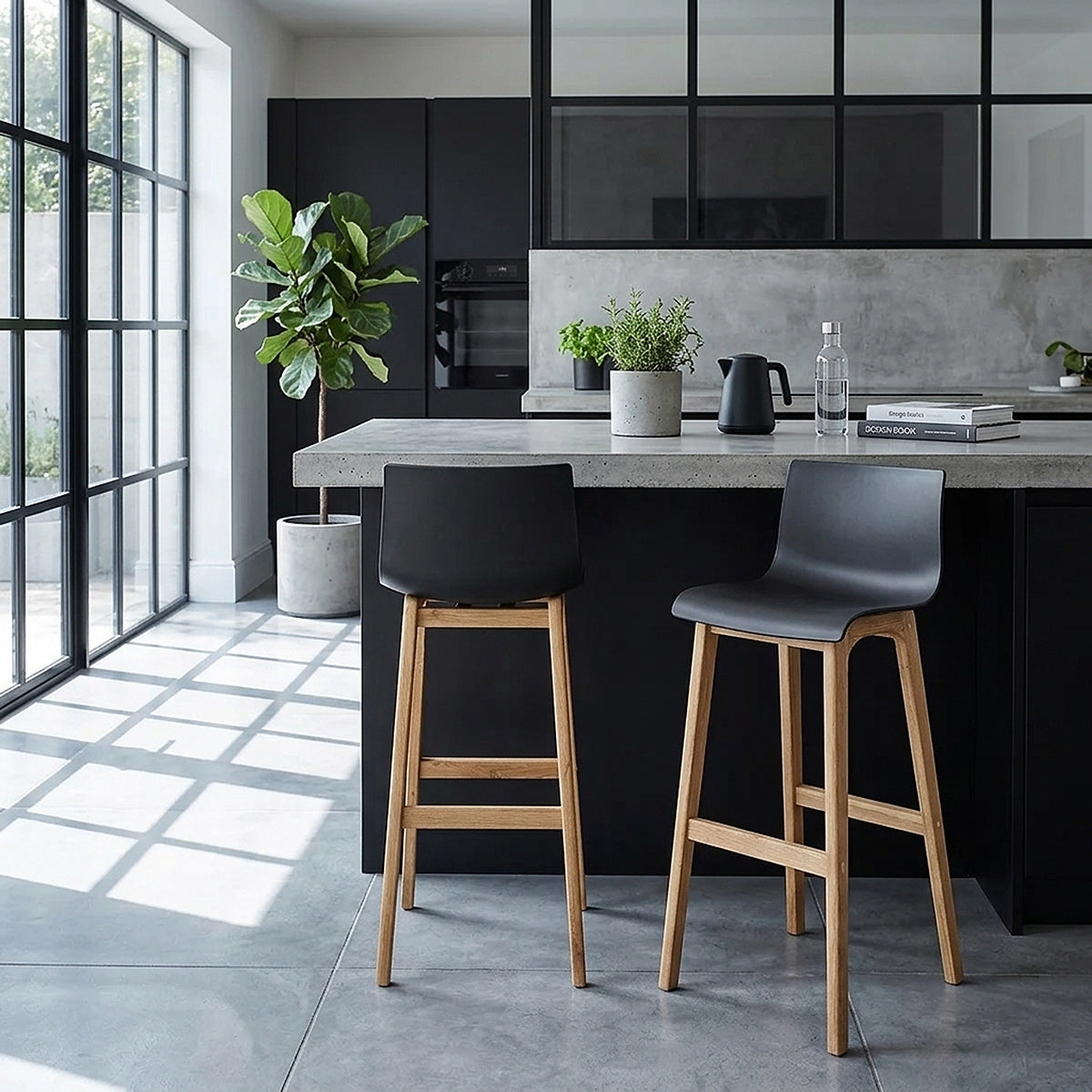 Sgabello Resina Legno - Drift ABS Nero