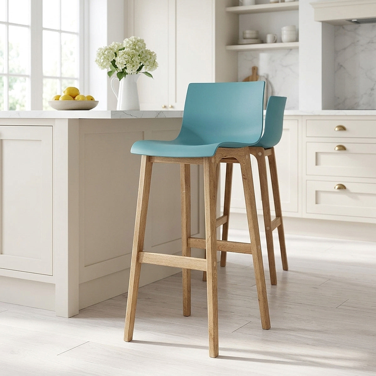 Sgabello Resina Legno - Drift ABS Blu