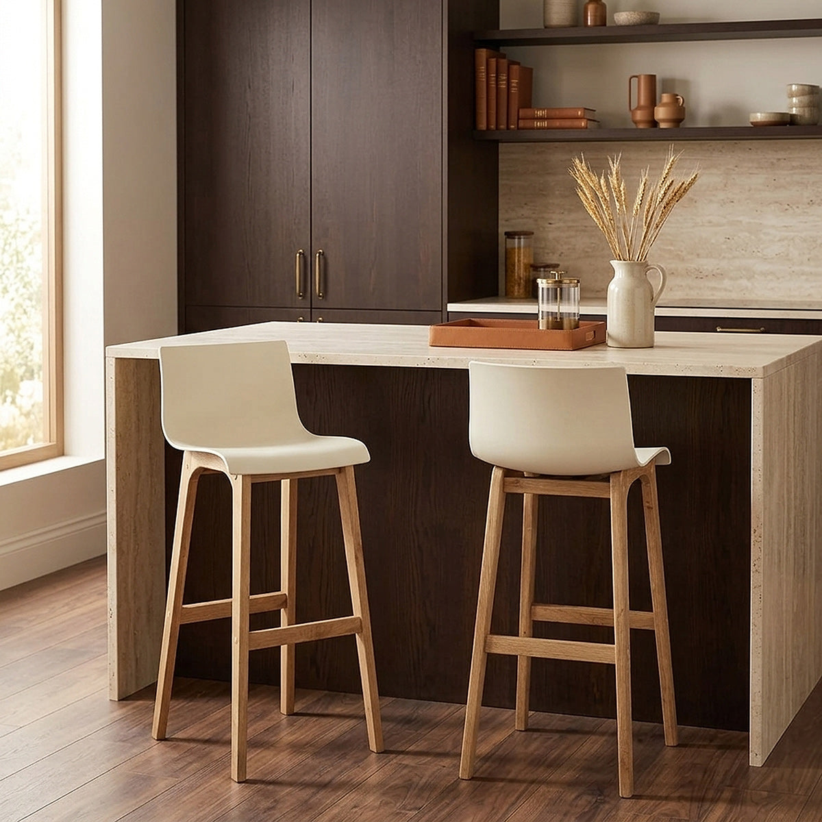Sgabello Resina Legno - Drift ABS Crema