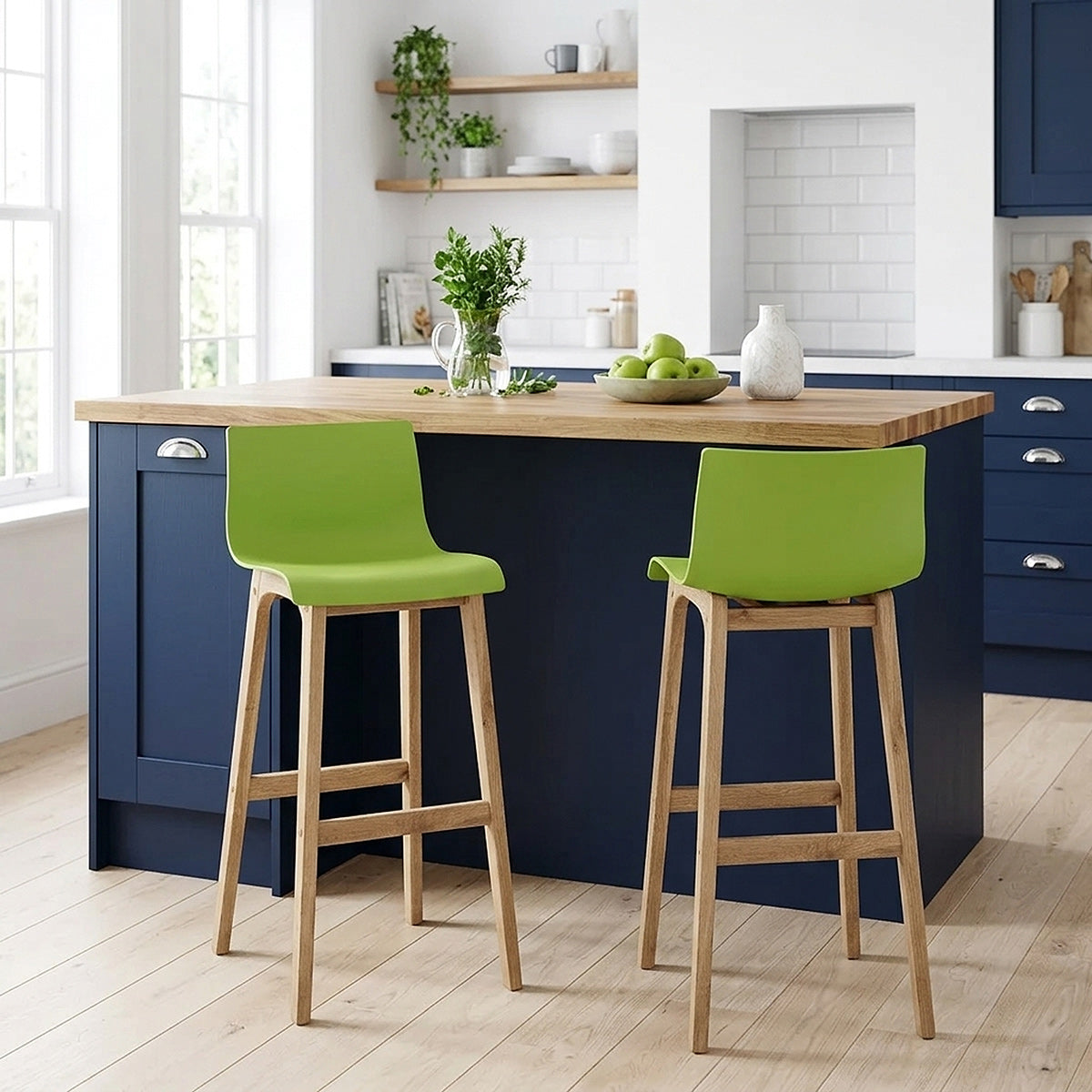 Sgabello Resina Legno - Drift ABS Verde