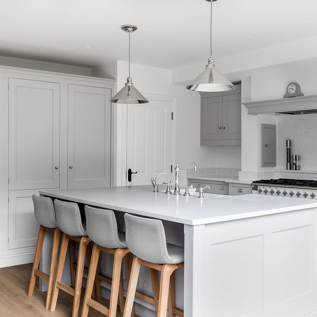 Sgabello Tessuto Legno - Drift Grigio