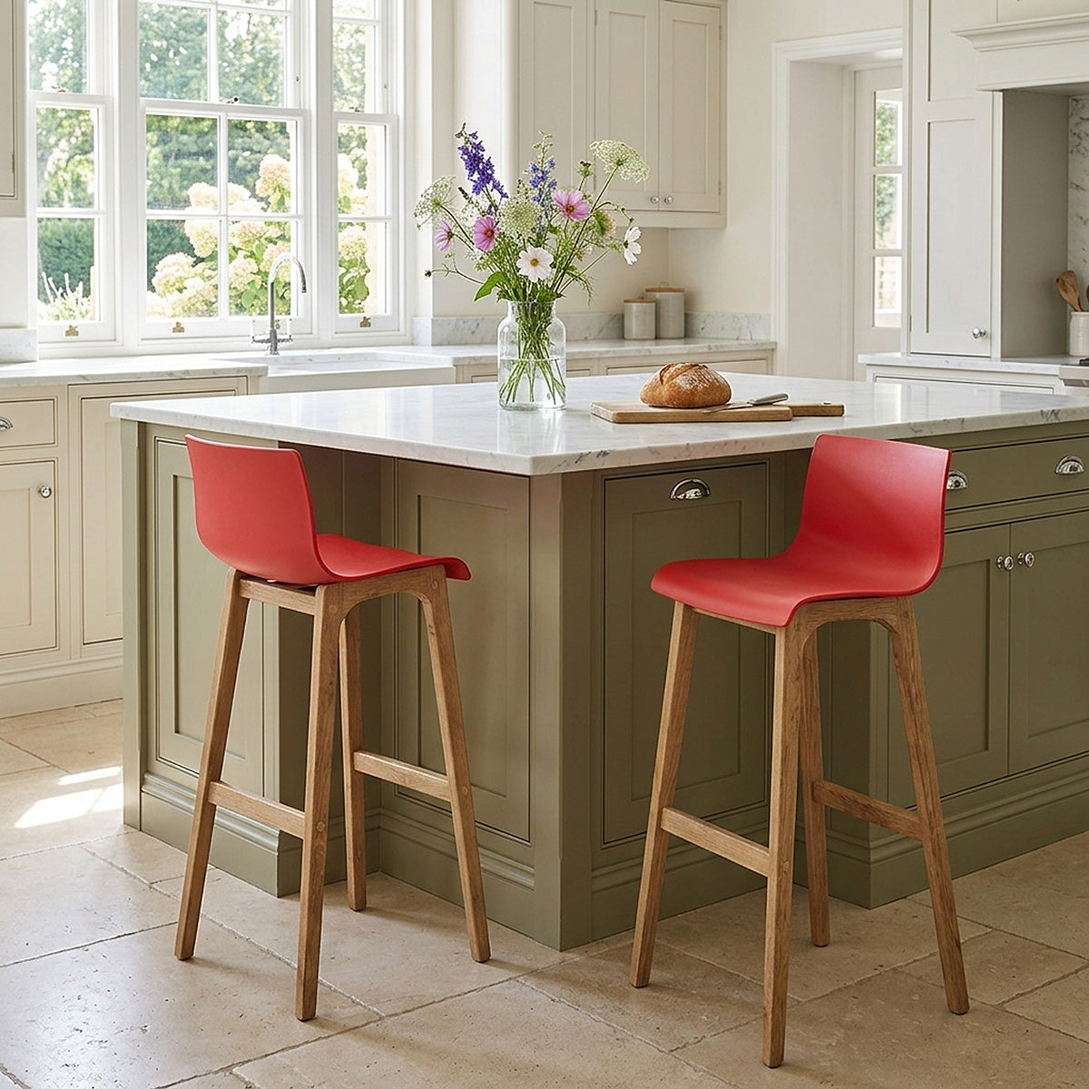 Sgabello Resina Legno - Drift ABS Rosso