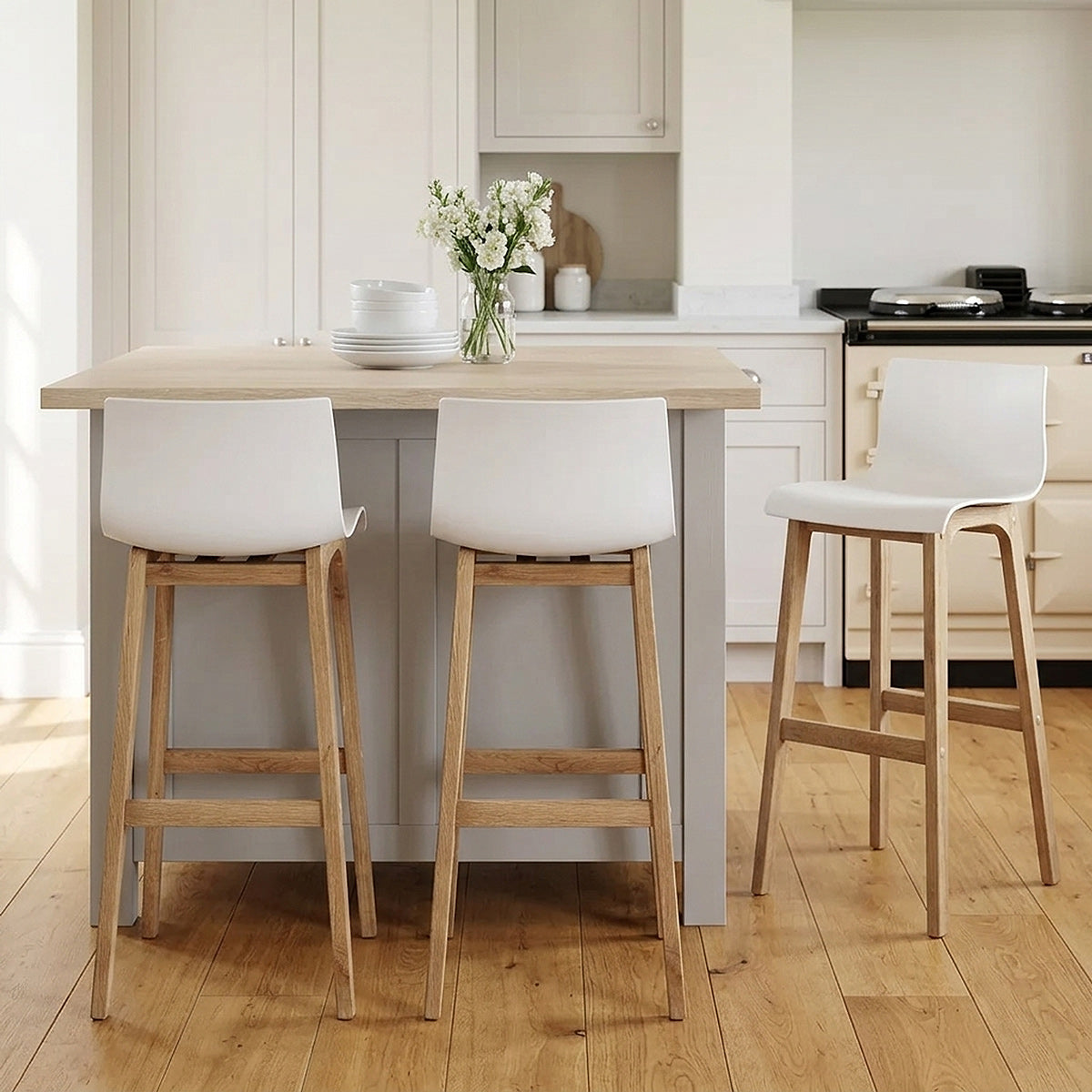 Sgabello Resina Legno - Drift ABS Bianco
