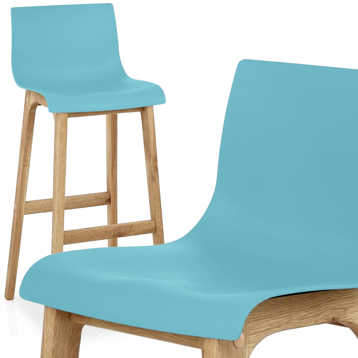 Sgabello Resina Legno - Drift ABS Blu