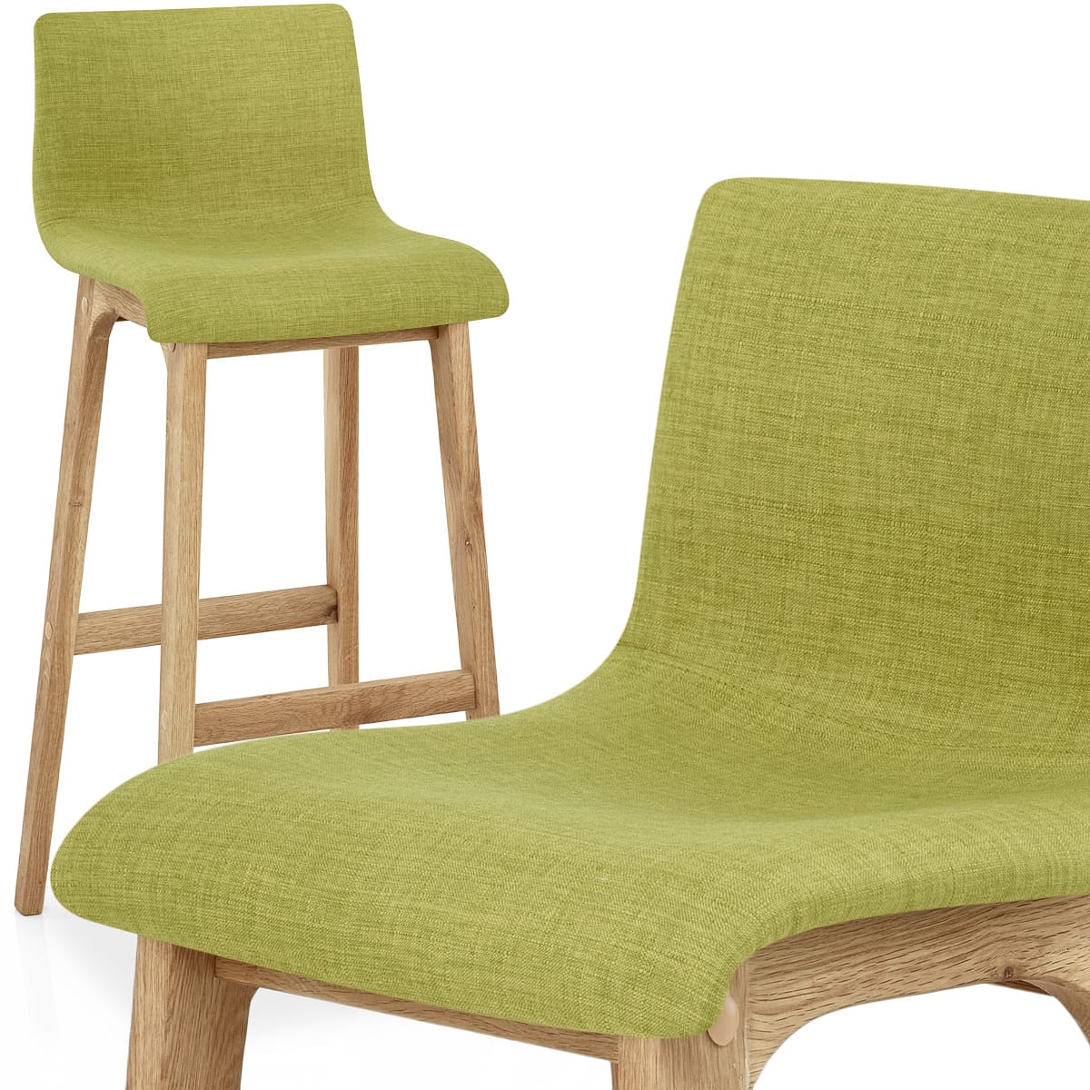 Sgabello Tessuto Legno - Drift Verde