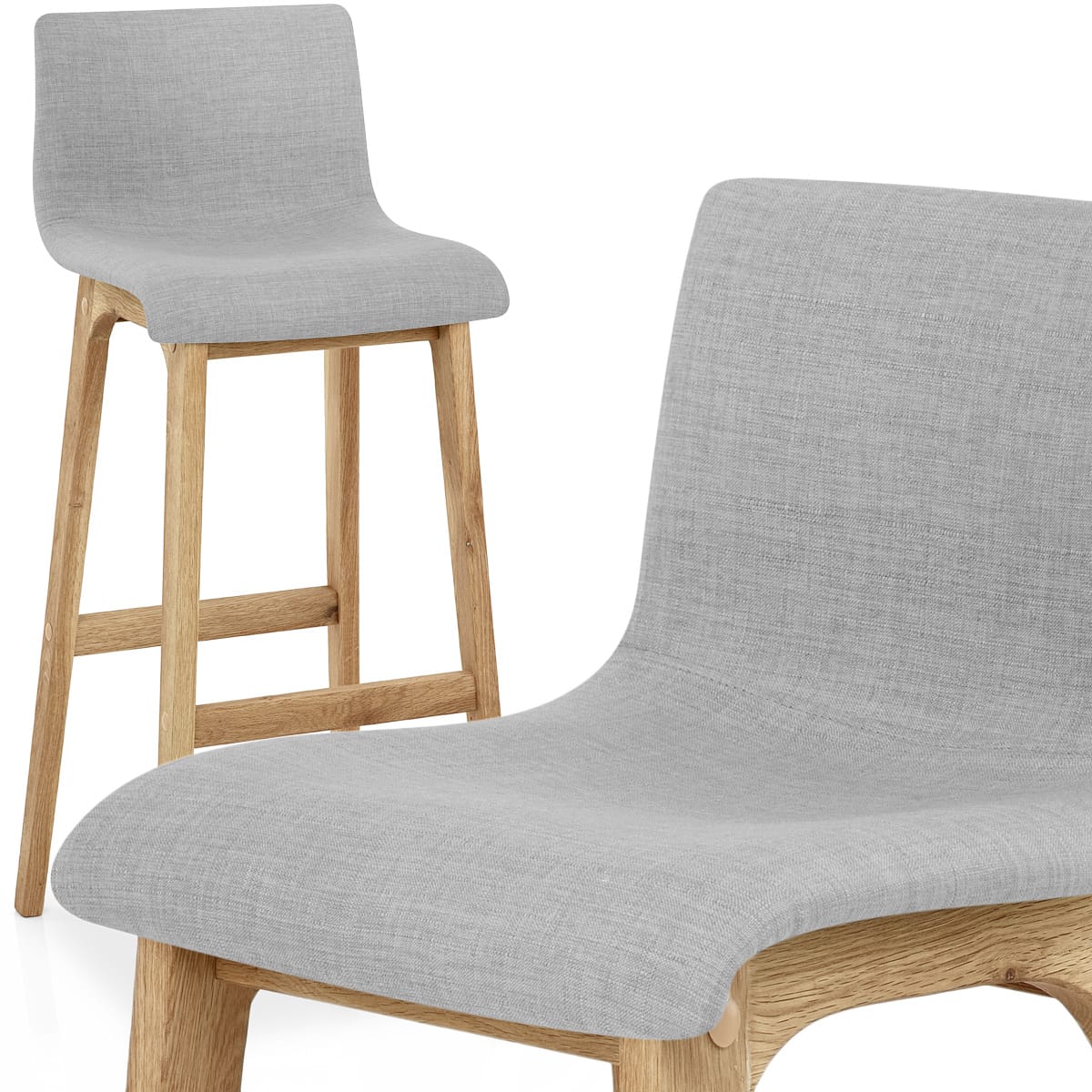 Sgabello Tessuto Legno - Drift Grigio
