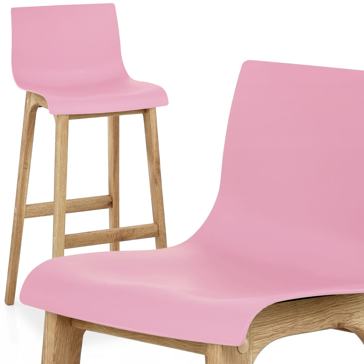 Sgabello Resina Legno - Drift ABS Rosa
