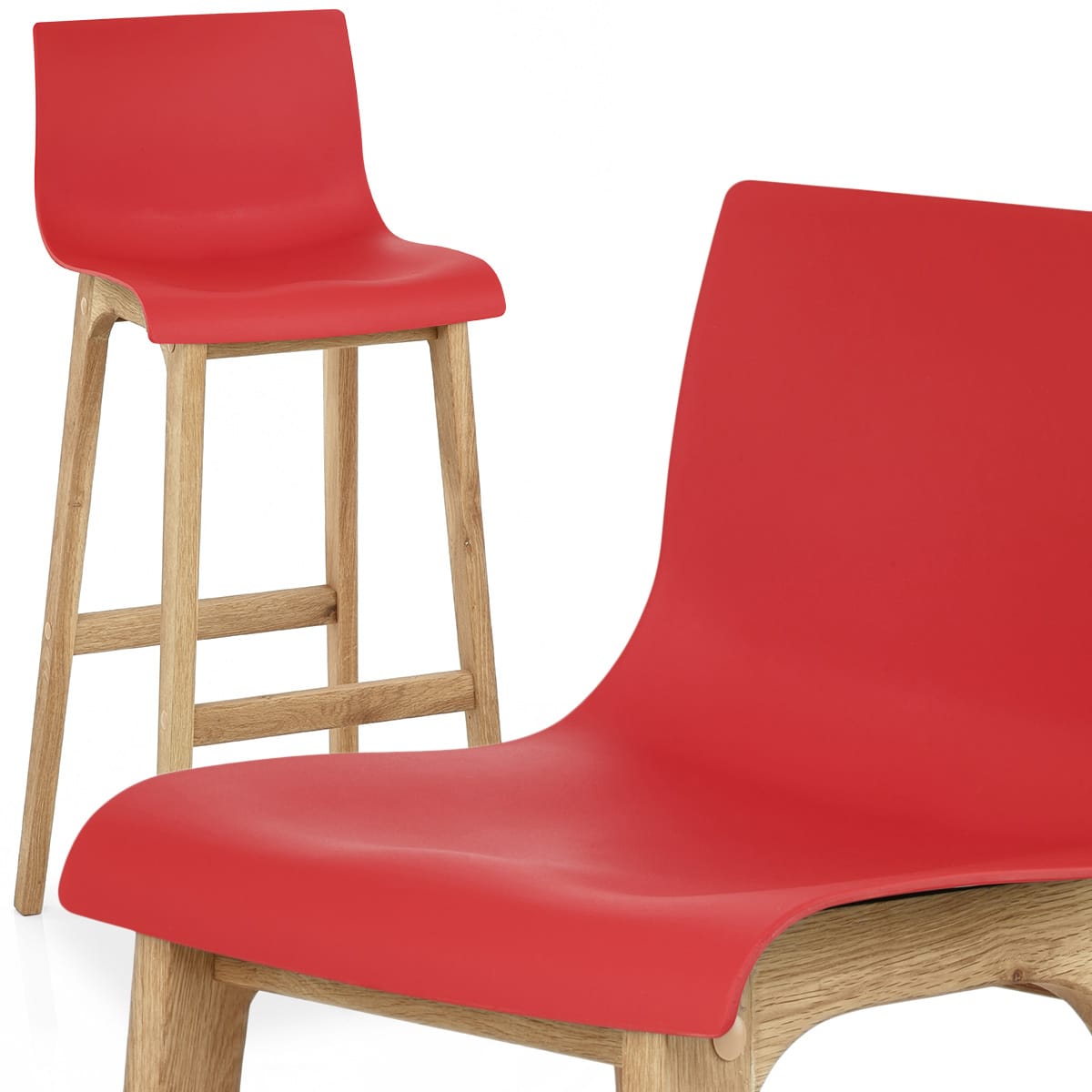 Sgabello Resina Legno - Drift ABS Rosso