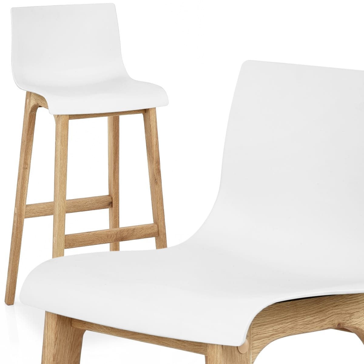 Sgabello Resina Legno - Drift ABS Bianco