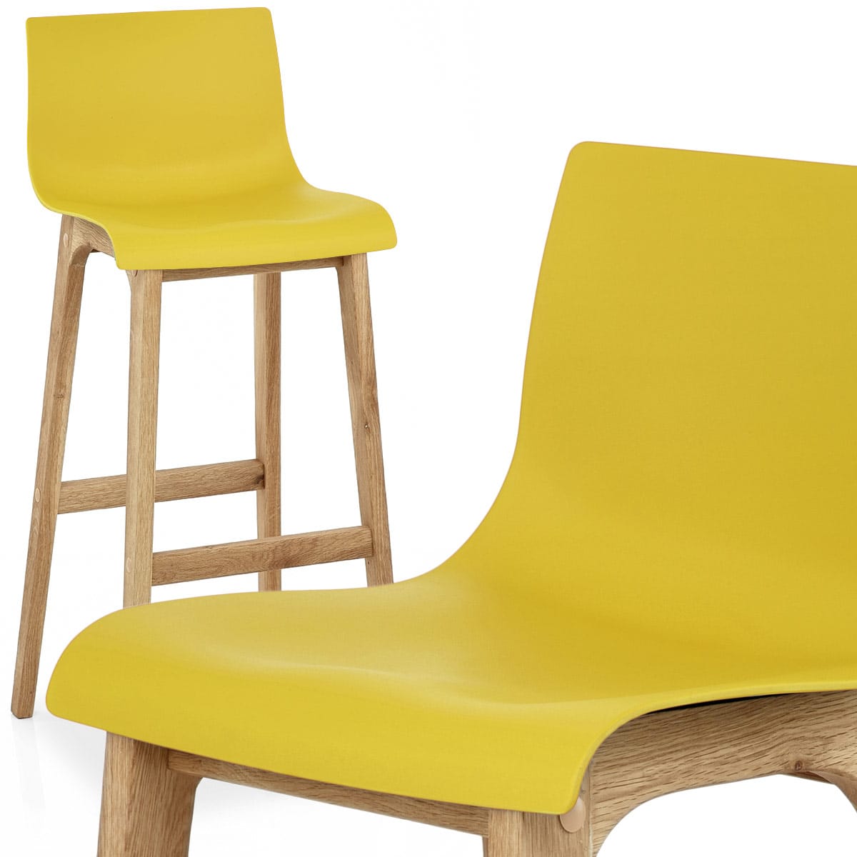 Sgabello Resina Legno - Drift ABS Giallo