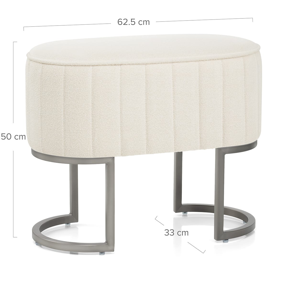 Sgabello Grafite Tessuto - Duet Crema
