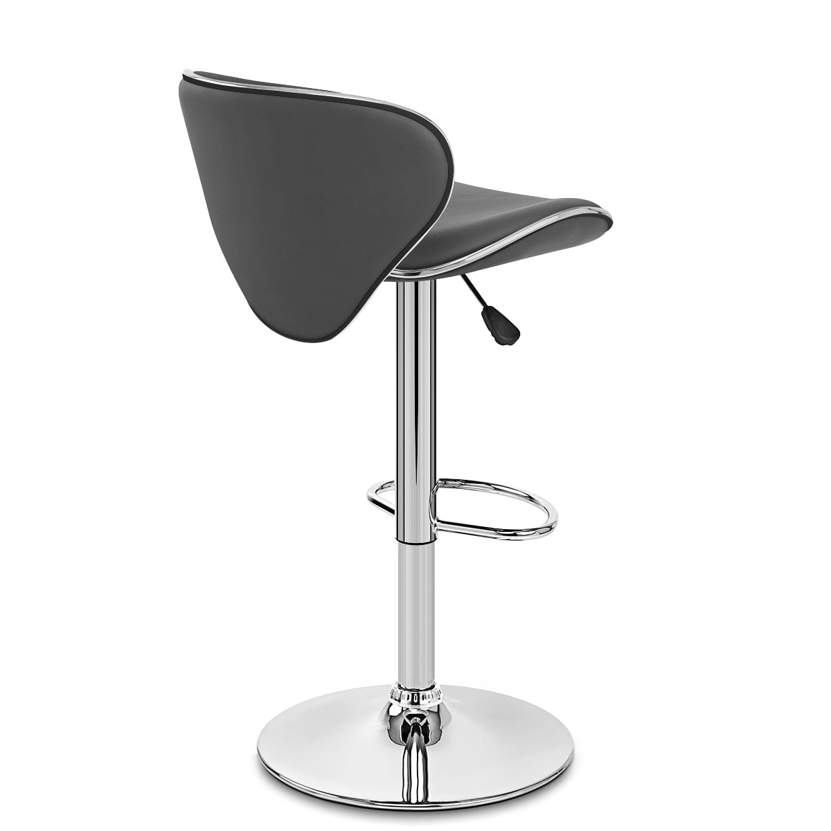 Sgabello Ecopelle Cromato - Felix Grigio