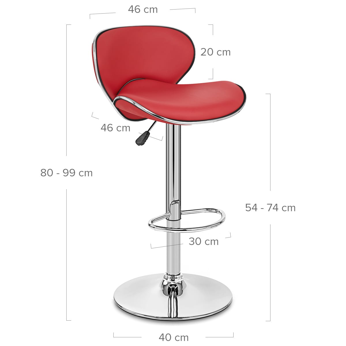 Sgabello Ecopelle Cromato - Felix Rosso