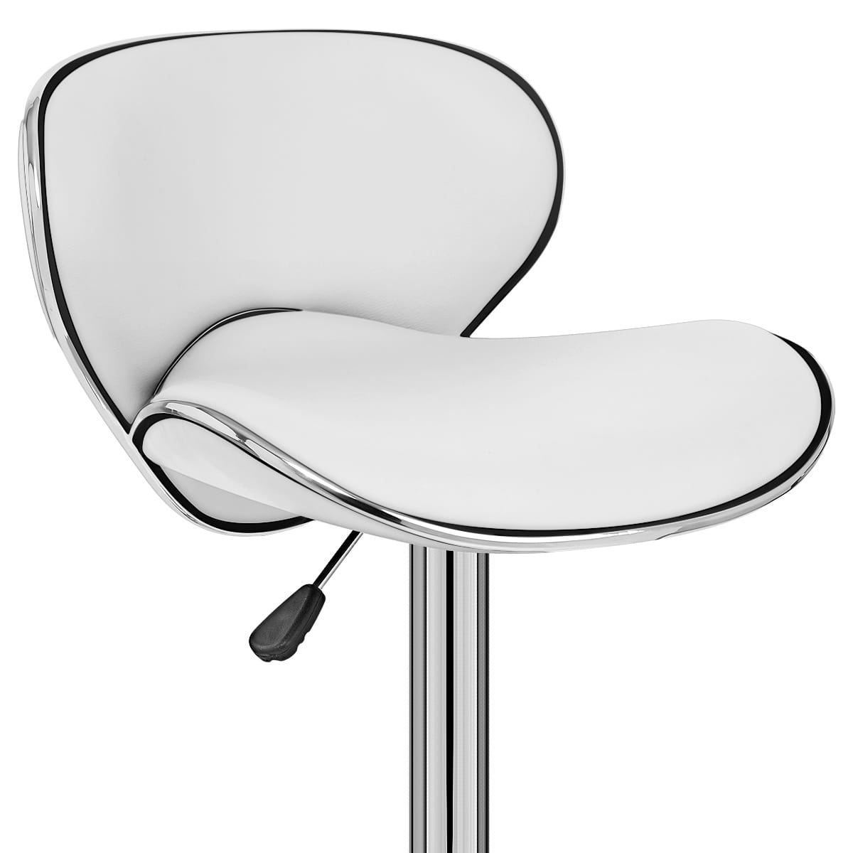 Sgabello Ecopelle Cromato - Felix Bianco